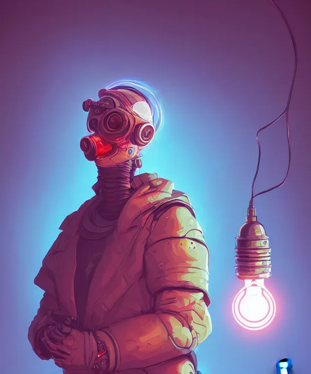 Image similar to a portrait of a cyberpunk chicken holding a light bulb, fantasy, elegant, digital painting, artstation, concept art, matte, sharp focus, illustration, art by josan gonzalez