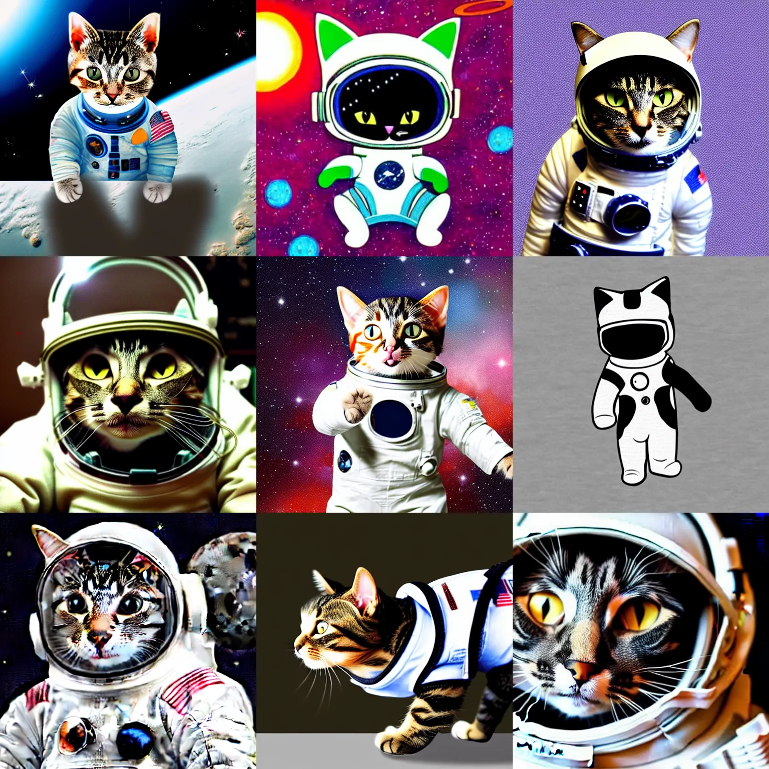 Image similar to a cat in a space suit