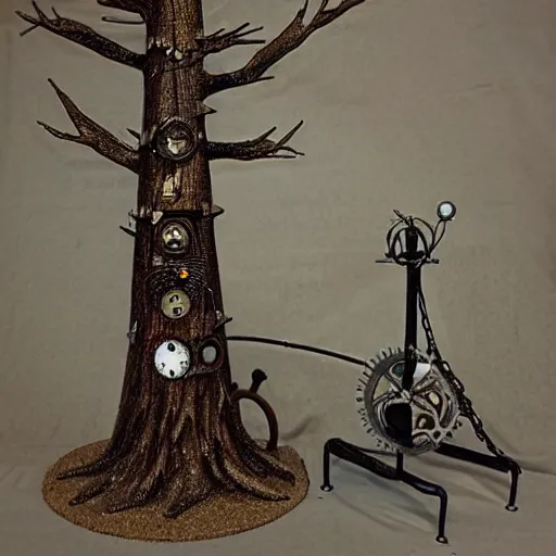 Image similar to steampunk tree
