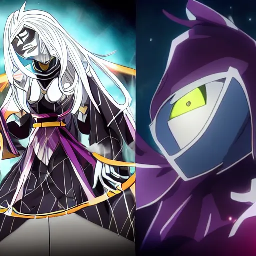 Image similar to Karthus from League of Legends in anime movie, dragonballz, jojo