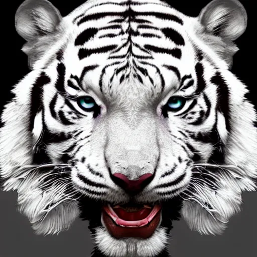 Image similar to white tiger wearing aviators, digital art, very detailed, artstation