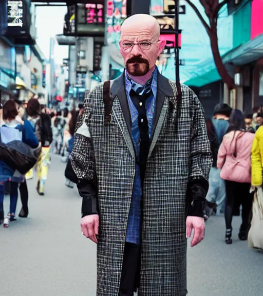 Image similar to walter white!!!, dressed in harajuku style