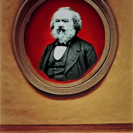 Prompt: Karl Marx as ceiling cat