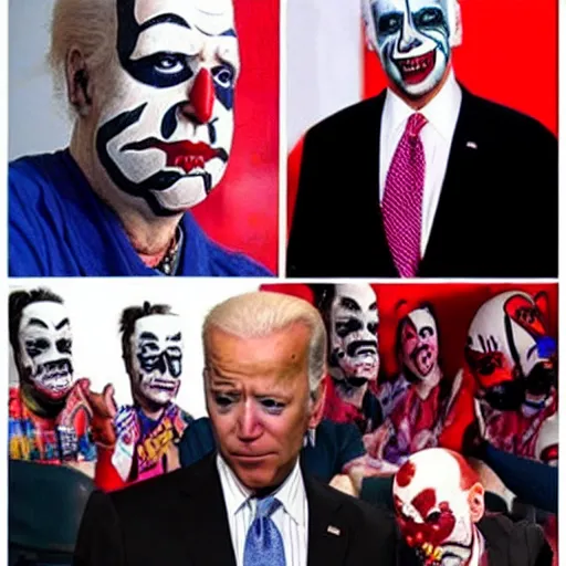 Image similar to juggalo ICP Joe Biden