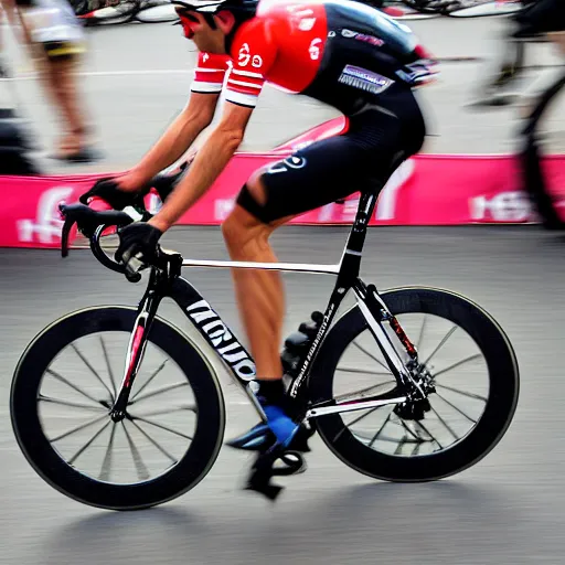 Image similar to modern road bicycle made from bacon, ridden at the champs elysees at the tour de france, high detail sports photography