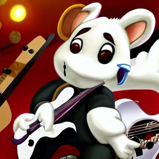 Prompt: K.K Slider playing guitar at a concert, digital art, high quality, detailed