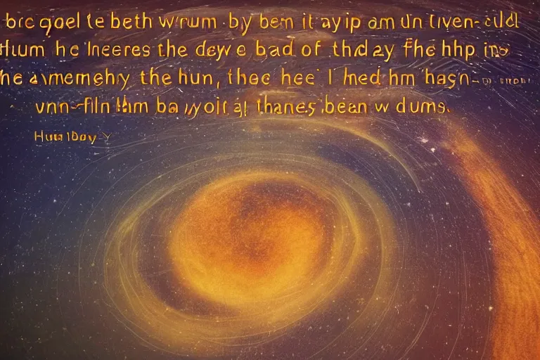 Image similar to before the day began there was a hum, this hum began to flow across the universe. this flow created a dream in the young boys mind before he awoke. this dream was one filled with awareness, tragedy, and finally triumph.