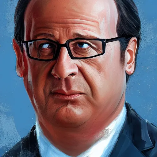 Image similar to a selfie of François Hollande in the show Baywatch, highly detailed, digital painting, artstation, concept art, smooth, sharp focus, illustration, mustach