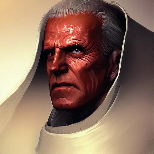 Image similar to sith lord biden portrait, artstation, cgsociety