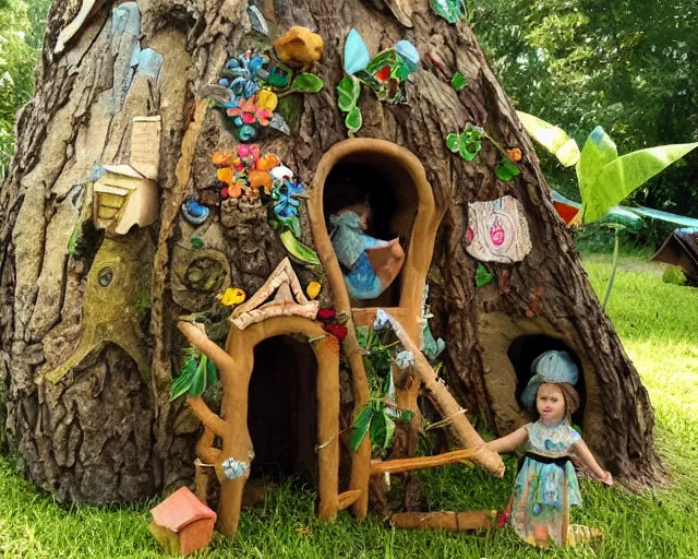 Image similar to giant baby ransacks a fairy house