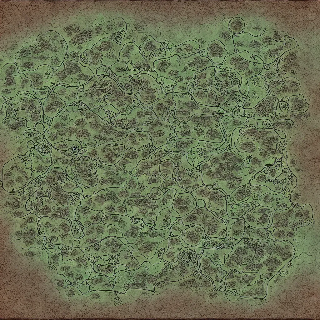 Image similar to a ttrpg map of a moonlit clearing in the woods, gridless, beautiful, 8 k, high quality digital art