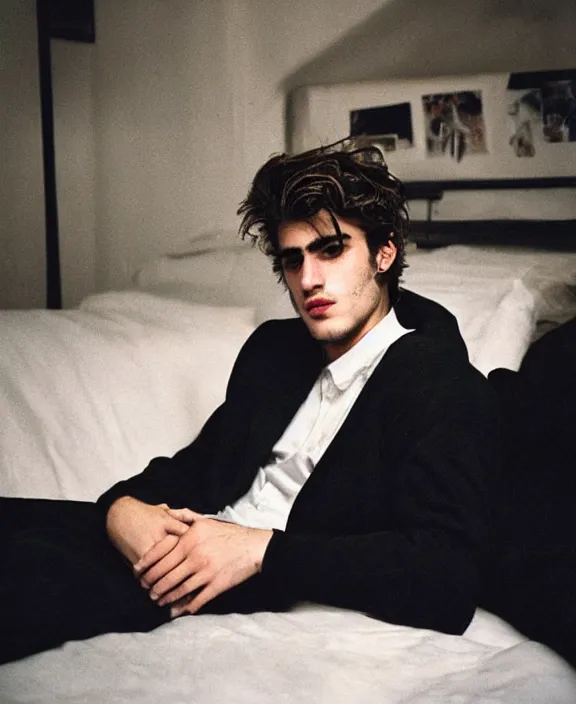 Image similar to portrait of jacob elordi photographed by nan goldin