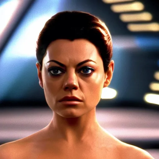 Image similar to A still of Mila Kunis as Seven of Nine in Star Trek: Voyager (1995)