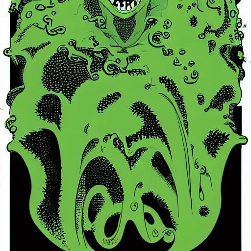 Image similar to vector art of a shoggoth by brian bolland