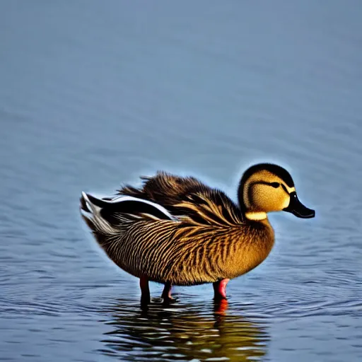 Image similar to a duck - cat - hybrid with a beak, animal photography, wildlife photo