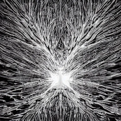Image similar to rorschach test, award winning black and white photography