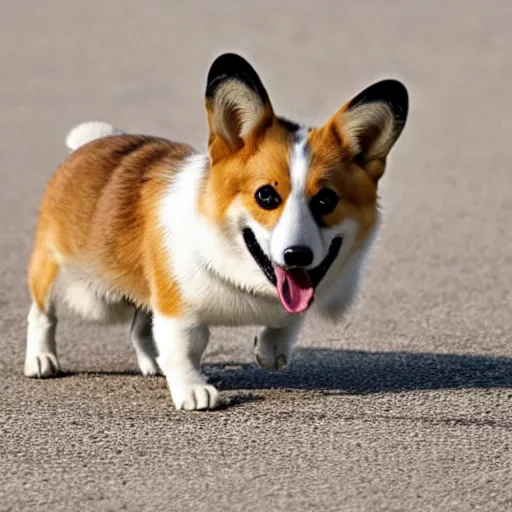 Prompt: an extremely angry corgi, terrifying, dangerous, attacking, snarling, mean, vicious