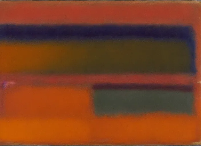 Prompt: newly discovered trove of works by rothko in a surprisingly bright style as yet unknown to critics and the public, evidence photography