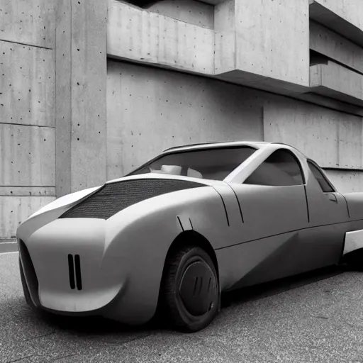 Image similar to brutalist - inspired car