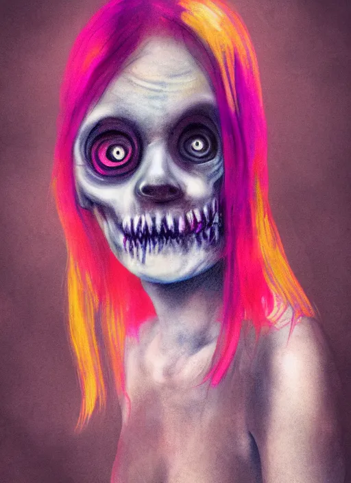 Prompt: hyper realistic photo of ghoul girl, full body, rule of thirds, conceptart, saturated colors, apterus