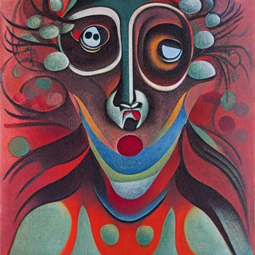 Image similar to floral face portrait by leonetto cappiello and wojciech siudmak and ernst fuchs, anni albers, oil on canvas