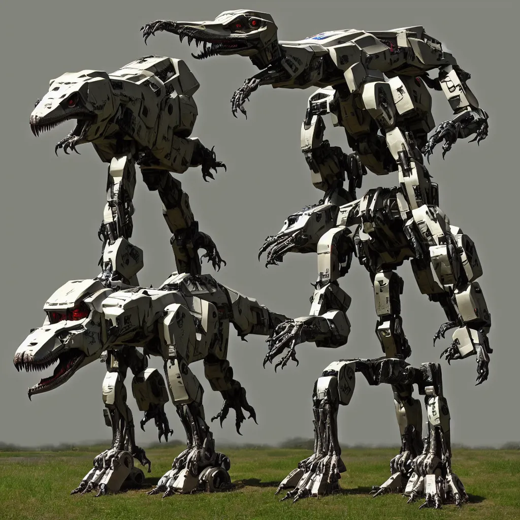 Image similar to mechwarrior velociraptor