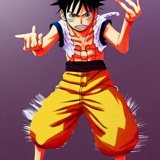 prompthunt: Luffy dressed as naruto , digital art , hyperdetailed