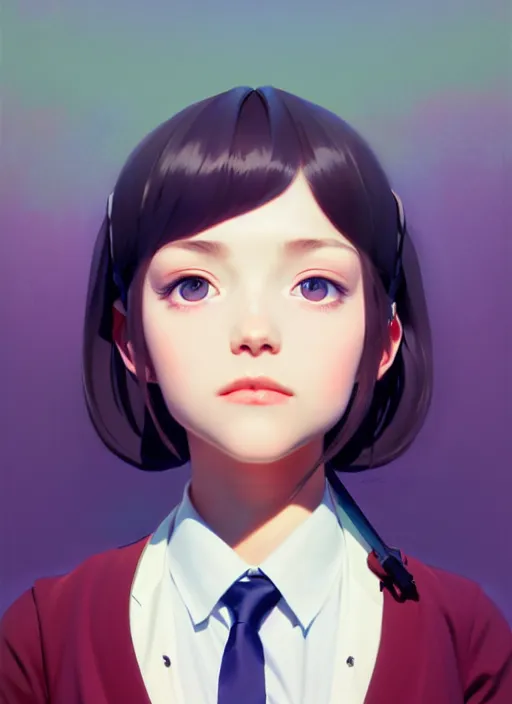 Prompt: full body beautiful and cute and aesthetic school girl greeting, very slightly smiling, wave a hand at the camera, perfect face, symmetric eyes, sharp focus, specular reflection, occlusion shadow, artstation, by ilya kuvshinov and jeremy lipking, light novel cover art, 3 d epic illustrations, symmetric body