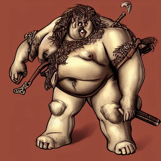 Image similar to obese centaur warrior