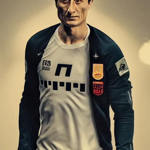 Image similar to hyperrealistic robert lewandowski, by istvan sandorfi & thomas eakes & xiang duan, perfect facial symmetry, dim volumetric cinematic lighting, photorealistic, 8 k octane comprehensive render, post - processing, extremely hyper - detailed, intricate, lifelike texture, epic composition, masterpiece, stunning!!,