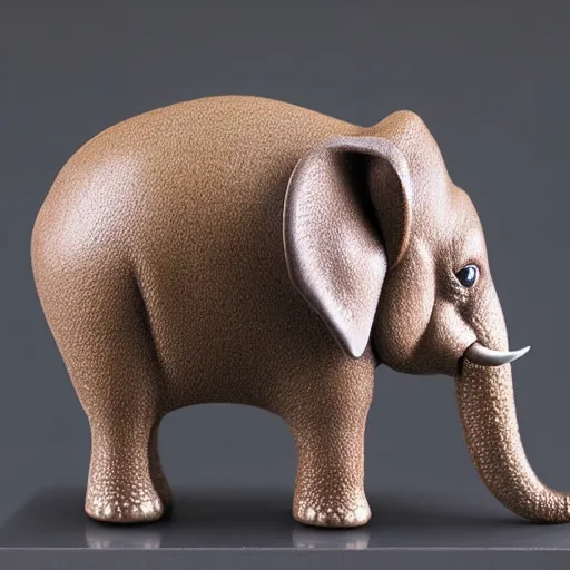 Image similar to a nendoroid elephant, side view, full body, 4 k, highly detailed, subject centered, uncropped, artstation trending