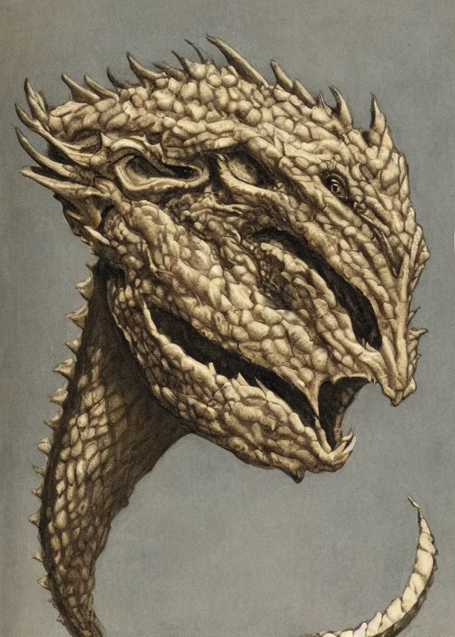 Image similar to portrait of a dragon's head,