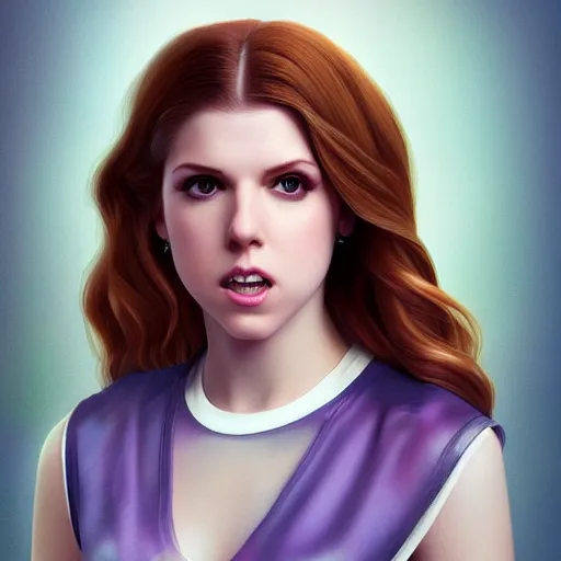 Image similar to a portrait of anna kendrick as a pixar character, beautiful, elegant, extremely detailed digital art, trending on artstation hyper realistic matte painting, by wlop, artgerm