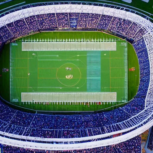 Image similar to top view of football stadium above ocean