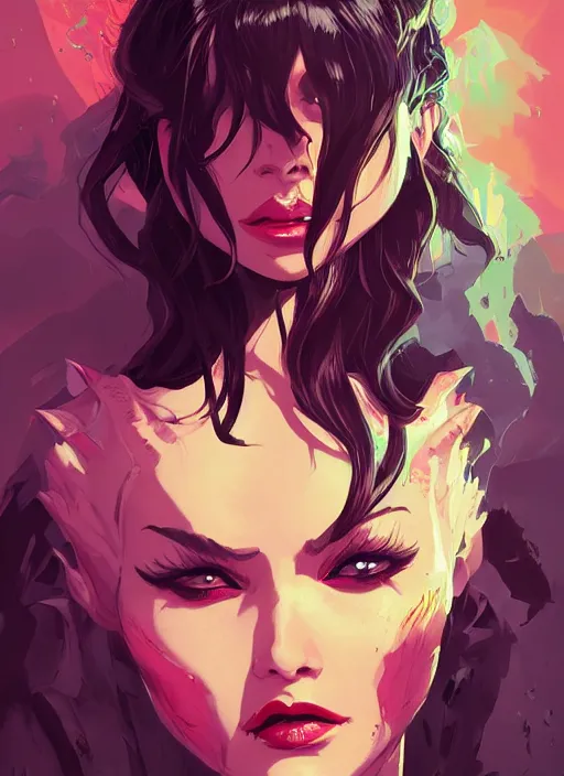 Image similar to portrait of beautifull succubus, cute face. dark fantasy, d & d, artstation, art by petros afshar, tom whalen, laurie greasley and greg rutkowski and ilya kuvshinov