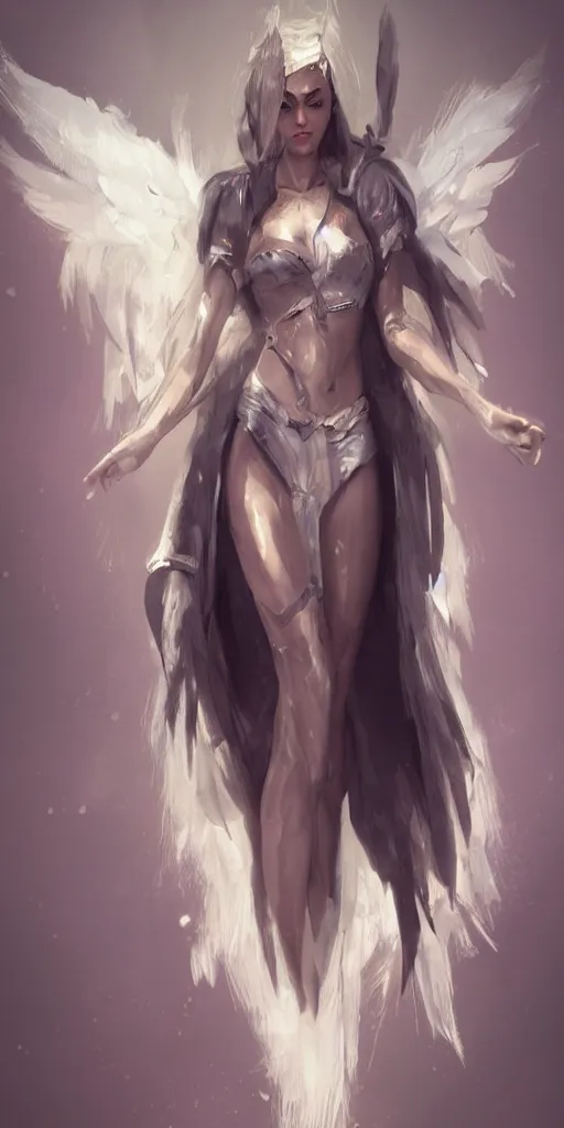 Image similar to Concept art, angel girl, artstation trending, highly detailded