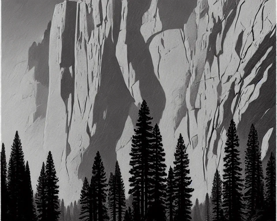 Image similar to an achingly beautiful print of the lunar module in the middle of Yosemite valley by Raphael, Hopper, and Rene Magritte. detailed, romantic, enchanting, trending on artstation.