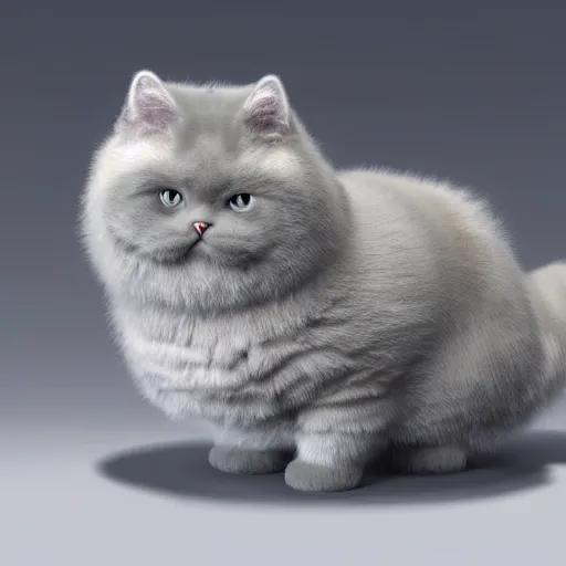 Prompt: a fluffy superrealism roadster in the shape of a fluffy British Shorthair, cool, realistic, 4k, hd, highly detailed