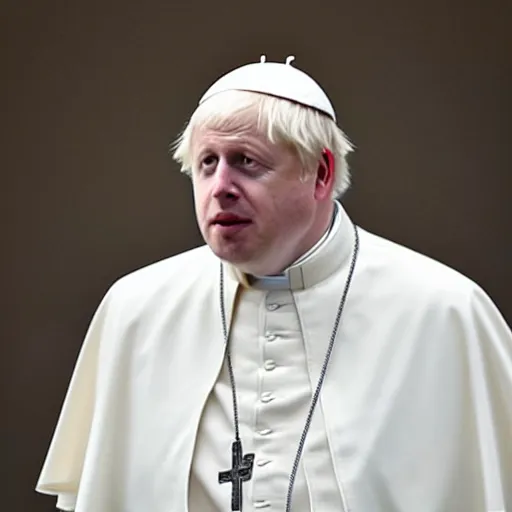 Prompt: Boris Johnson as the Pope, high quality photograph