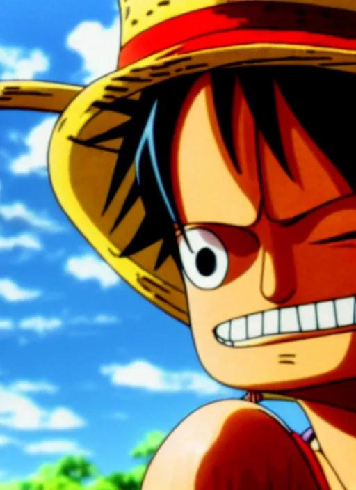 Image similar to photograph of a luffy face, depth of field, focus,