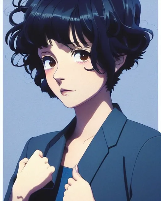 Image similar to portrait Anime as Elaine Benes girl cute-fine-face, pretty face, realistic shaded Perfect face, fine details. Anime. runes on hands, mage blue smoke realistic shaded lighting by Ilya Kuvshinov katsuhiro otomo ghost-in-the-shell, magali villeneuve, artgerm, rutkowski, WLOP Jeremy Lipkin and Giuseppe Dangelico Pino and Michael Garmash and Rob Rey