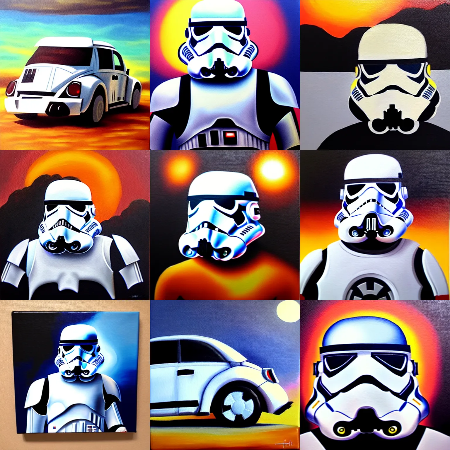 Stormtrooper Star Wars storm trooper Original Oil Painting Black