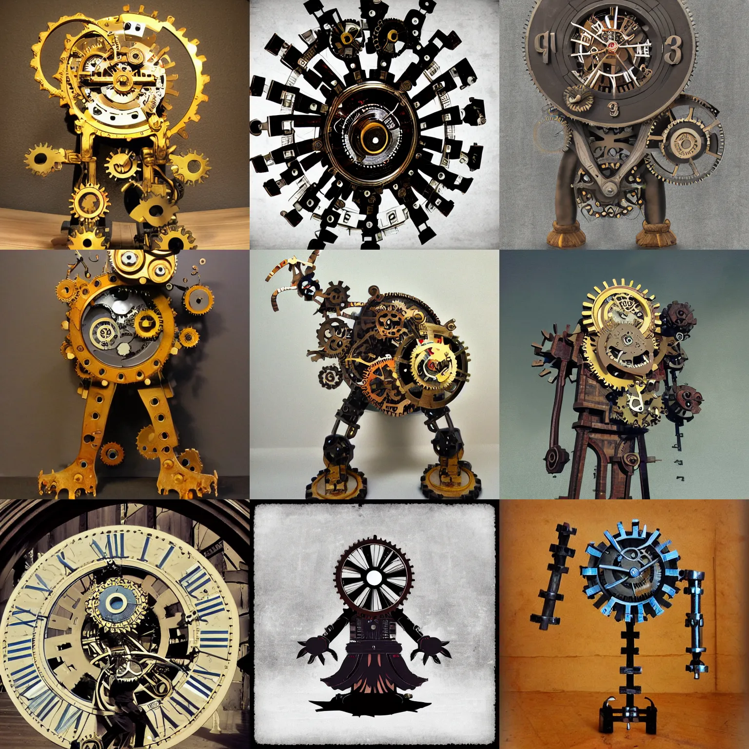 Prompt: giant clockwork monster