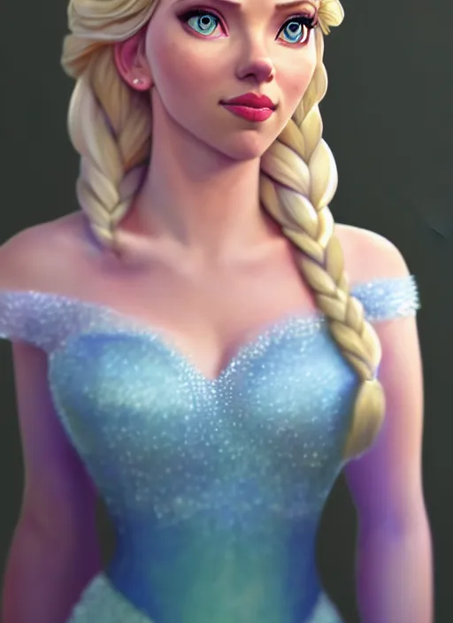 Prompt: scarlett johansson as Elsa from Frozen, au naturel, hyper detailed, digital art, trending in artstation, cinematic lighting, studio quality, smooth render, unreal engine 5 rendered, octane rendered, art style by klimt and nixeu and ian sprigger and wlop and krenz cushart