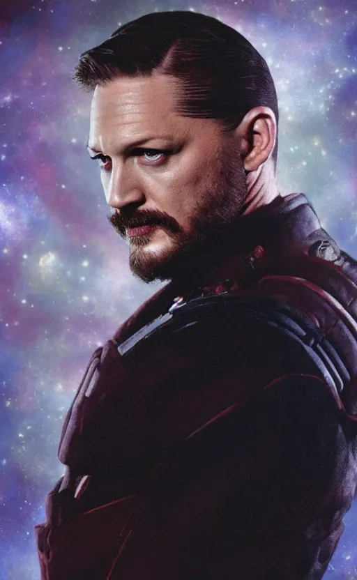 Image similar to portrait of tom hardy as commander riker ,star trek tng,