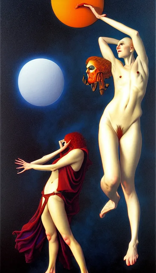 Image similar to the two complementary forces that make up all aspects and phenomena of life, by Gerald Brom,