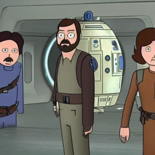 Image similar to A still of Bob Belcher in Star Wars The Clone Wars (2008)