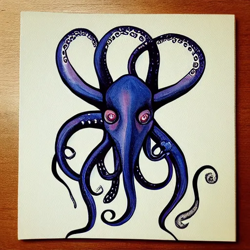 Image similar to “painted octopus fox, dotart, album art in the style of James Jean”