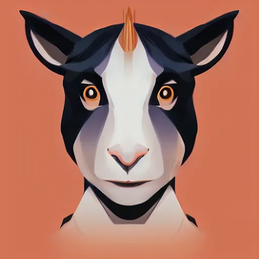 Image similar to face icon vector minimalist mystic goat, loftis, cory behance hd by jesper ejsing, by rhads, makoto shinkai and lois van baarle, ilya kuvshinov, rossdraws global illumination