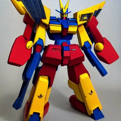 Prompt: gundam made of fruits